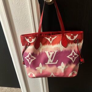 Louis Vuitton Red and Pink Monogram Tote